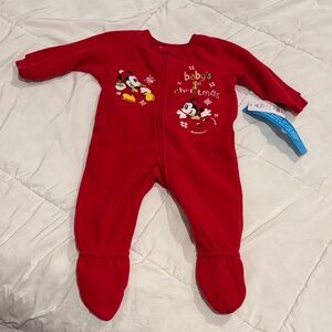 Disney Red Baby Christmas Footie